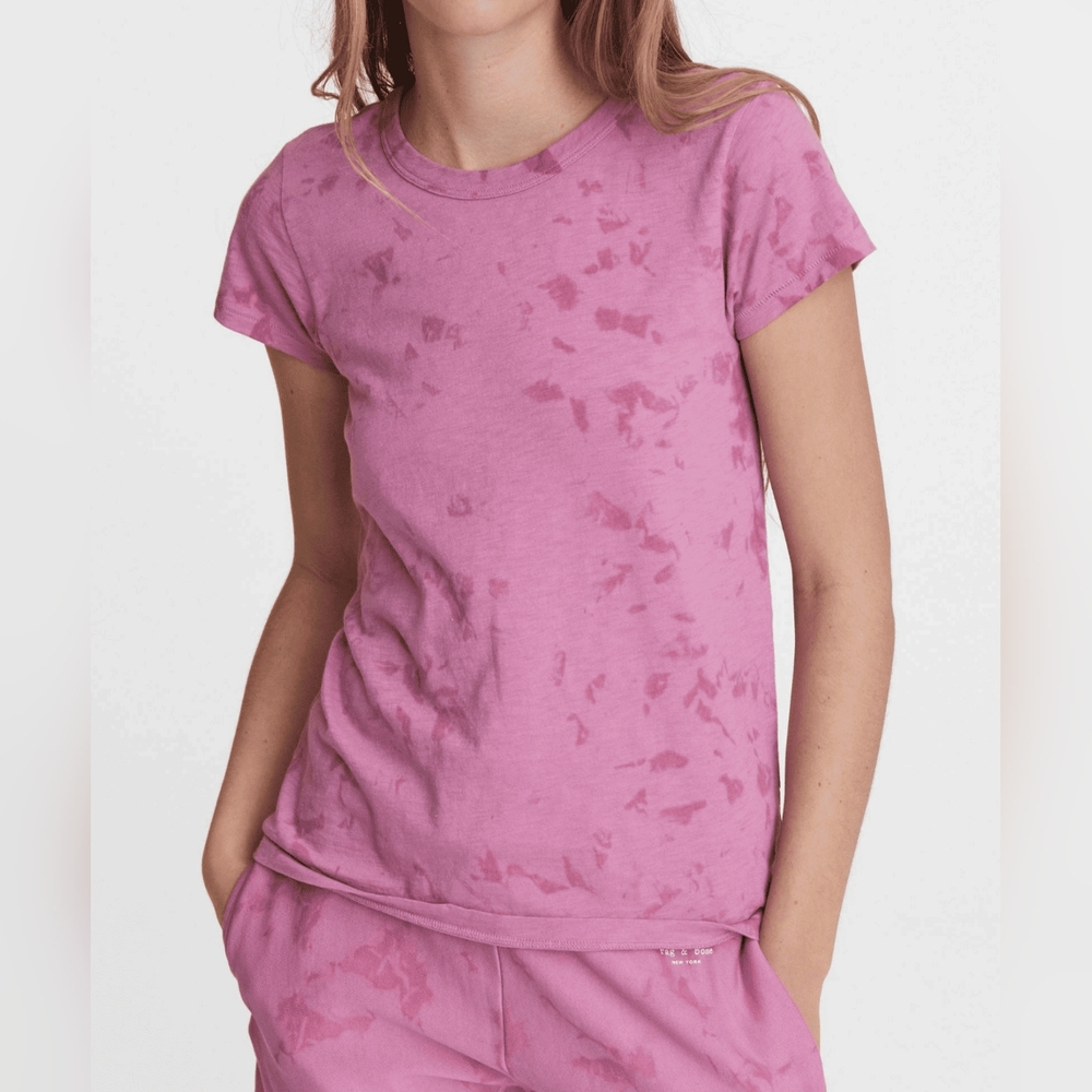 Rag & Bone Fuchsia Pima Cotton Tie Dye Tee S/P